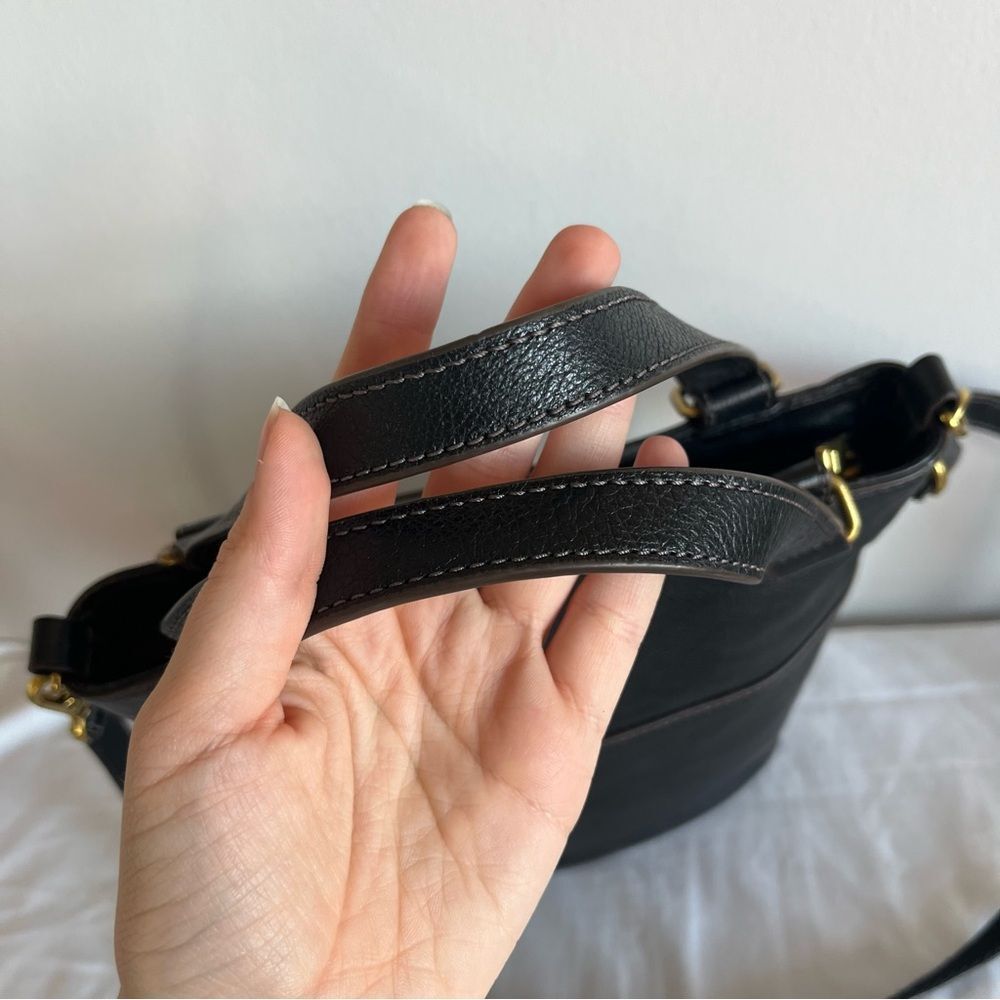 FOSSIL Black Leather Tote shoulder Bag crossbody Satchel Sydney Ryder Gemma Kyle - Picture 5 of 13